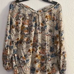 Lucy & Laurel floral print  3/4 sleeves top tunic blouse
